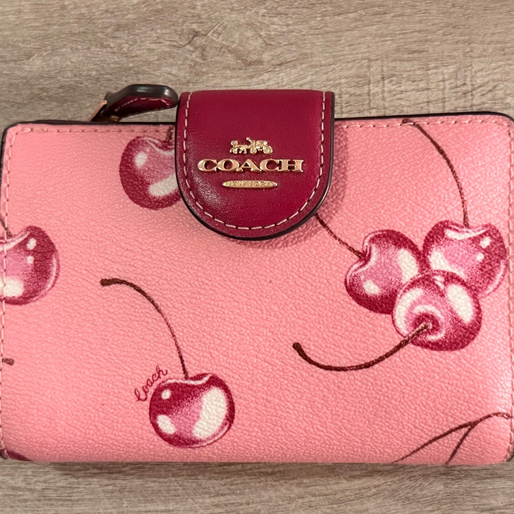 Coach Pink Cherry Pattern Wallet